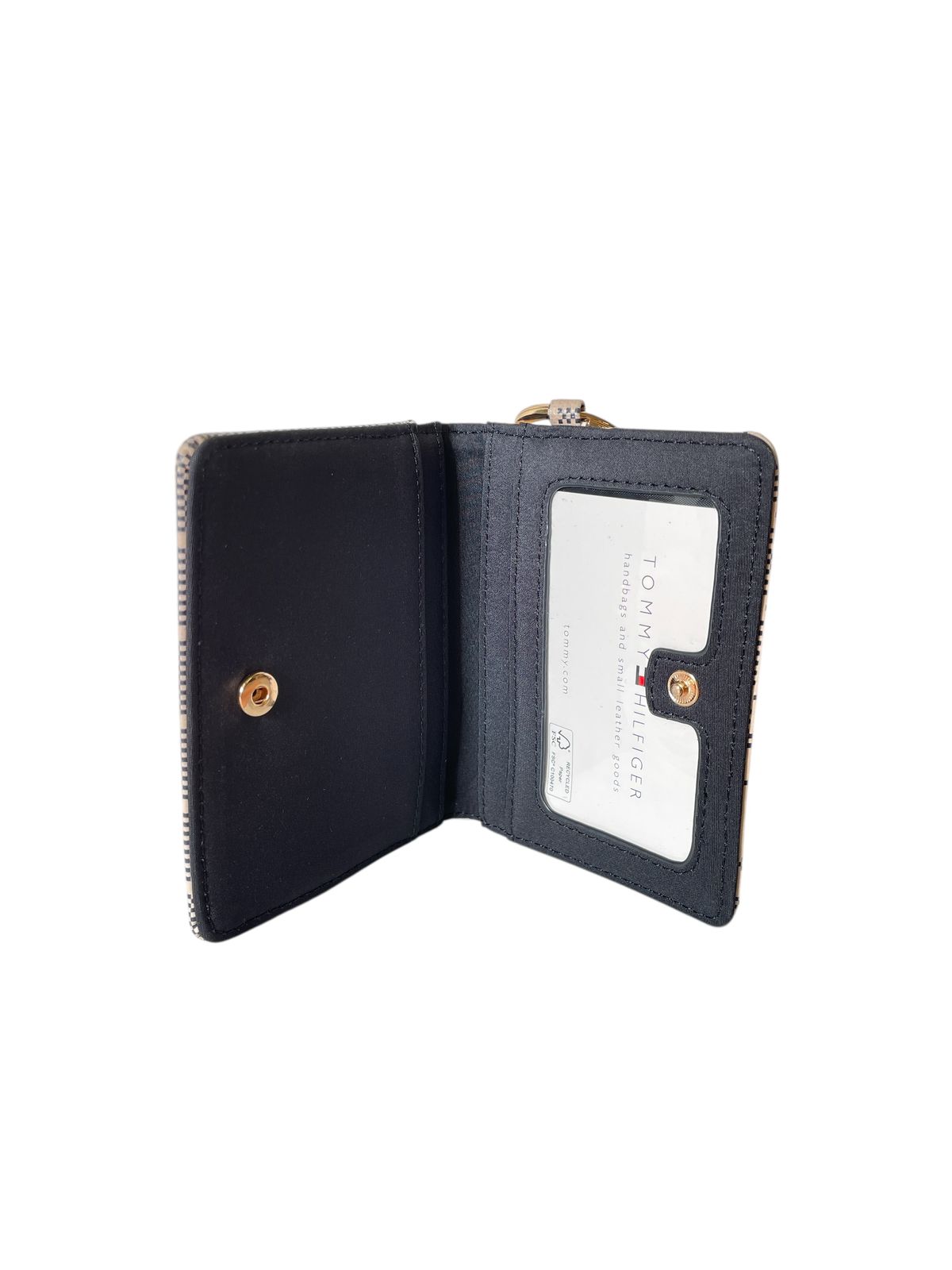 Tarjetero Tommy Hilfiger Beige con Anillo Dorado